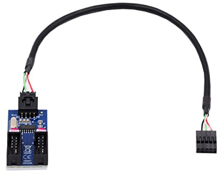 CY Cable de placa base USB 2.0 de 9 pines USB 2.0 Header 1 a 2 hembras 10 pines divisor Hub Conector Adaptador Multilier