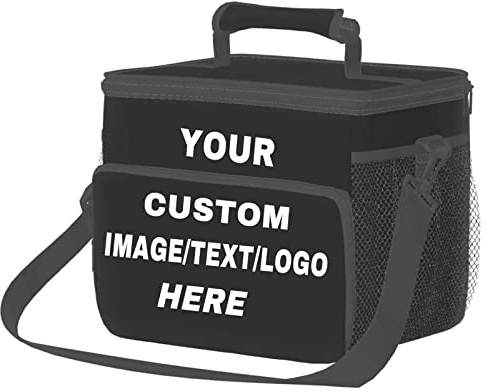 Mraxovid Personalised Insulated Lunch Bag with Photo Text for Women Men Custom Leakproof Reusable Lunch Tote Bag with Adjustable Shoulder Strap for Kids Adult