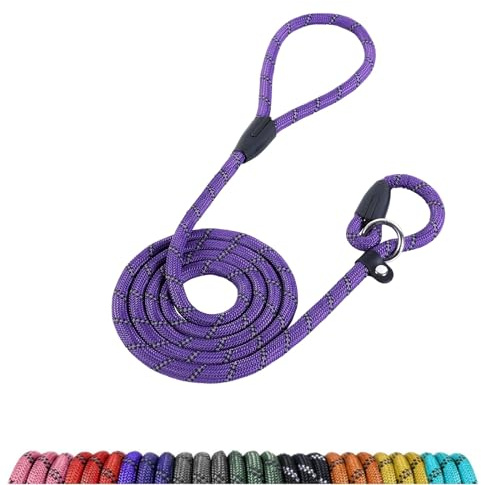 Loutep Slip Lead For Dogs-1.8m Long Rope Dog Leash Reflective Stitching | Slip On Easily With No Collar or Harness Needed Anti-Choke Dog Slip Lead Ideal for Small Puppy Large & Medium Dogs Training
