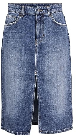 Object Female Midikjol OBJHARLOW, Mellanblå denim, S