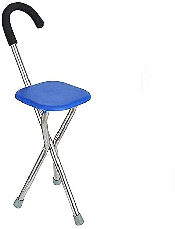 Verlassen Sie sich auf das Gehen Für Senioren Rollator Verstellbare Gehkrücken Gehstocksitz Gehstock Sitzstöcke Dreibeinhocker Stühle Für Ältere Menschen Gehstockhocker Für Ältere Menschen,Blue Family