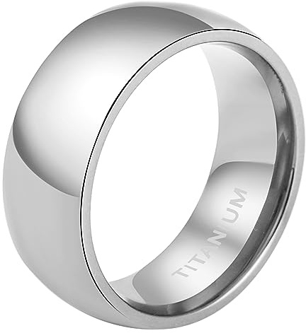 Cupimatch titanring herr dam bandring fingerringar smidig, vigselring förlovningsring vänskapsring silver, storlek 68, Titan