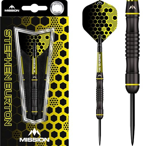 Mission Darts Stephen Burton Dartpfeile | Stahlspitze | Schwarzes Titan | Bertie 90% Wolfram, erhältlich in mehreren Gewichten