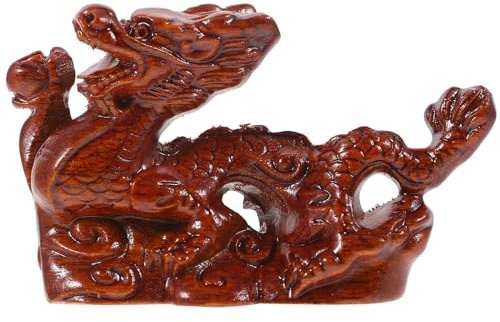 Baluue Drachenfigur, 10 cm, chinesisch, aus Holz, Drachenstatue Fengshui 2024, Jahr des Drachen, Skulptur, Sammlerstücke, Dekoration für Büro zu Hause, Tür