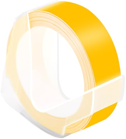NineLeaf 40 Packung Ersatz für Dymo S0898172 521208 3D Kunststoff Prägebändern 12mm x 3m Weiß auf Gelb Bänder Schriftband für Office Mate II 1540 154000 Organizer Xpress Pro 1575 Beschriftungsgerät