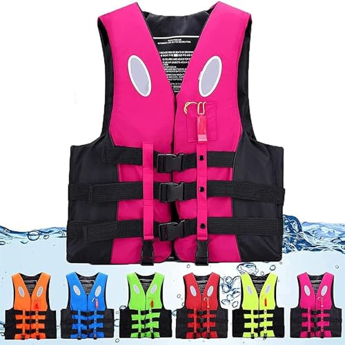 BaHeLs Adult Kayak Vest High Buoyancy Swim Vest Women's Men's Adjustable Safety Jacket Swimming Fishing Outdoor Water Sports，Surfing, Rafting, Kayaking (Color : Pink, Size : Medium)