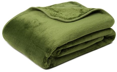 liebling Kuscheldecke Cashmere Feeling 180 x 220 cm, Dunkelgrün, Premium Sofa Decke, Dicke warme Wohndecke, 500 gr. / m²