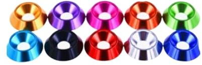 Rondelle fraisée, rondelle de coupelle en acier, 5-10 pièces M3 M4 M5 M6 M8 rondelle fraisée en aluminium parapluie vis à tête plate concave conique joint de rondelle à rainure décorative (taille : M4
