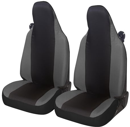 Auto Accessori Lupex Autositzbezüge kompatibel mit Smart fortwo 450 451 und 453 1 2 3 Serie Stoff Polyester (Schwarz-Dunkelgrau)