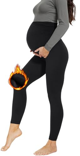 AMIYOYO Leggings da donna per maternità, vita alta, opachi, elasticizzati, morbidi, moda per la maternità, per donne incinte, L