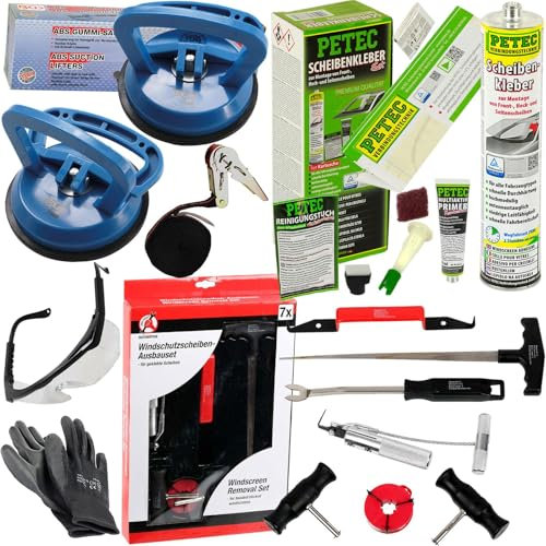 BandelOne enthält Kfz Geklebte Windschutz-Scheiben Ausbau-Werkzeug Gummi-Sauger + Kleber-Set 310ml