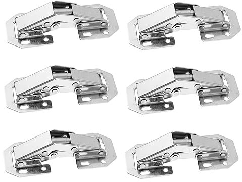 NULYLU 6 Stück Hydraulische Tür Scharniere mit Dämpfung Türdämpfer für Möbel Metallkonstruktion für Schranktüren Einfache Montage Geräuschreduzierung