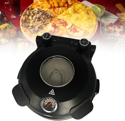 CHONGHAN Countertop Pizza Oven Indoor, 12 Inch Home Pizza Oven Outdoor Portable Pizza Maker, Heats up to 800˚F Pizza Cooker with Viewing Window & Adjustable Temperature,Suitable for Home, Outdoor