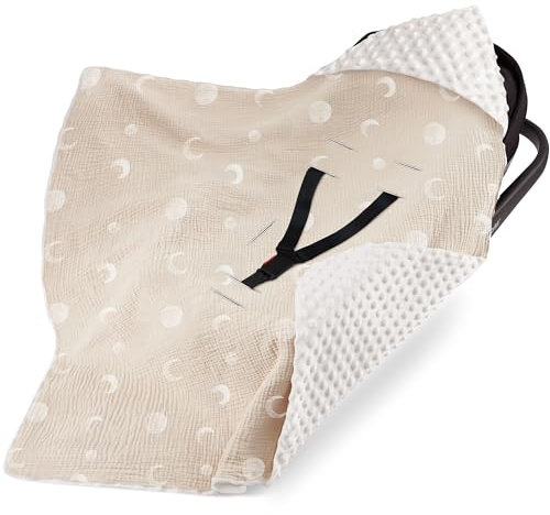 Bearmoss Einschlagdecke Babyschale Decke Kinderwagen Kinderwagen und Kindersitze universal Baby Babydecke für Buggy Autositz Ganzjahresdecke 90x90cm (Aprikosenmond)