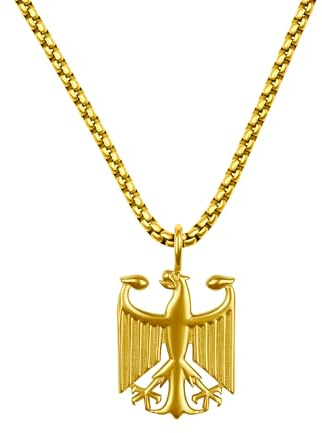 Deutschland Kette Herren – Bundesadler Adler Anhänger Halskette Edelstahl