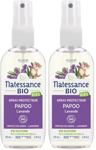 Natessance - Spray protecteur Papoo - Lavande - Certifié Bio Cosmos Organic - Flacon de 100 ml (Lot de 2)