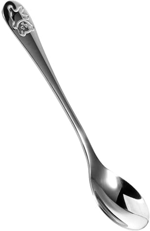 Toyvian Kleiner Edelstahl-löffel Mit Niedlichem Bärenmotiv Und Sicher Für Vielseitiger Servierlöffel Und Teelöffel Für Junge Mädchen Praktisches Kleines Besteck Zum Kinderfreundlich