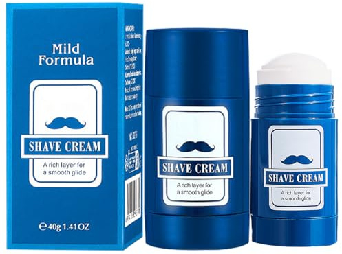 Rasiercreme für Männer – 40 g feuchtigkeitsspendende Rasur | 2 Po in 1 Glatt Rasierbalsam für die Bartpflege Gesichtshaarentfernung
