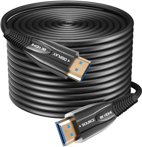 8K HDMI opticafiber cable 35 m active optical AOC 2.1 48Gbps ultra high speed cable 8K@60Hz4K@130Hz eARC HDR10 4:4:4| 21:9 HDCP 2.2/2.3 3D VRR Function for HDTV/Projec tor Home TheatreTV Gaming Box