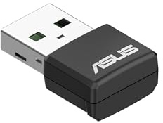 ASUS AX1800 AX1800 WiFi 6 Nano Adaptador USB de Doble Banda, Plug and Play, Seguridad WPA3, Banda de frecuencia de 5 GHz, Compatible con Windows® 10 y 11, Compatible con TAA (USB-AX57 Nano)