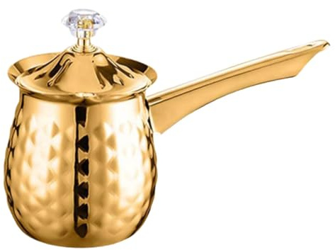 POPETPOP Caffettiera Turca Vintage in Inossidabile Pentola per Caffè Espresso Piccola con Design Retrò Adatta per Induzione e Ufficio Versatile per Tè e Latte