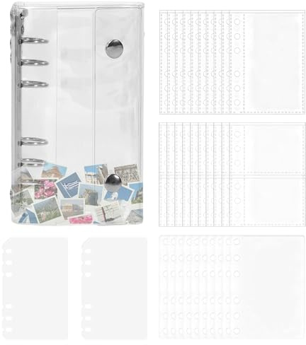 Cartella portadocumenti – Custodie trasparenti – Doppia chiusura adesiva raccoglitore per la raccolta – per planner Scrapbook Journal Card File Documento