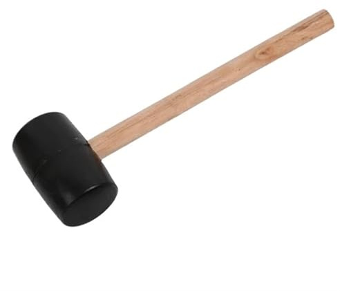 Rubber Mallet， Leather Black Rubber Hammer Wooden Handle Shelf Furniture Installation Board