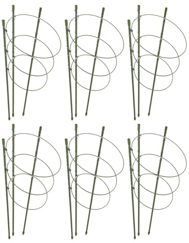 TOBBOMEY 6 Sets Teiliges Pflanzengitter aus Kunststoff Stabiles Rankgerüst für Tomaten Gemüse und Kletterpflanzen Hohe Rankhilfe für Balkon und Garten Pflanzenstütze für Kleine Räume