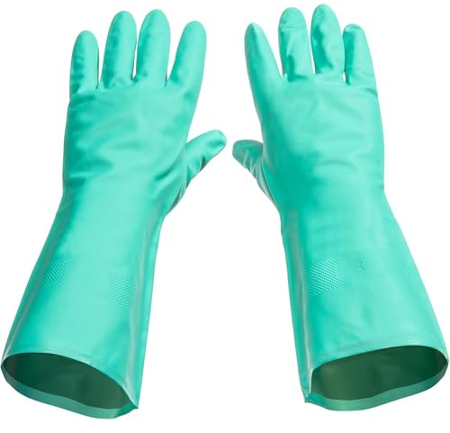 Muzrunq Guantes para lavar platos 1 par de guantes de látex resistentes al aceite, de cocina antiadherentes para lavar platos, reutilizables para, de limpieza grande-