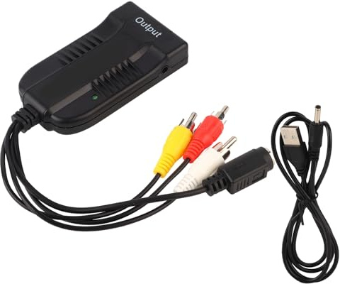 Ticfox Adaptateur convertisseur S Video vers HDMI Haute résolution 720P 1080P AV CVBS vers HDMI convertisseur Plug and Play pour TV magnétoscope enregistreurs DVD matériau ABS