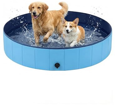 Dog Paddling Pool Foldable,Swimming Pool for Pets and Kids，PVC&Non-Slip,Sturdy and Durable, Swimming Pool for Pets and Kids Indoors, Outdoors,Garden,Patio,Bathroom,160 x 30 cm