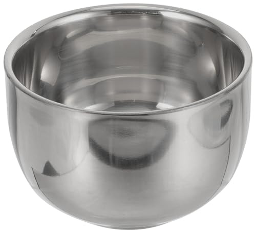 MAGICLULU Ciotola da Barba in Acciaio Inox 304 Resistente ad Alta Capacità, Tazza per Schiuma di Sapone da Barba per Uomo, Strumento Professionale per Rasatura Quotidiana Stile Casuale