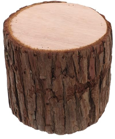 CRAFTHROU Portavelas de de Árbol Redondo de Madera Artesanal para Rústica de Mesa Base Robusta y Acabado Pintado para Eventos y Hogar