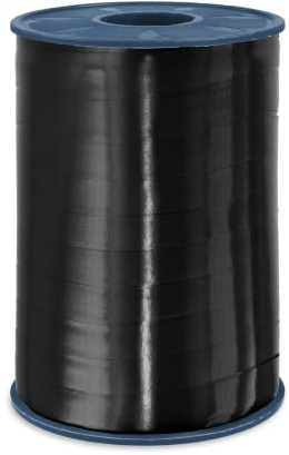 C.E. PATTBERG Geschenkband schwarz, 250 Meter Ringelband 10 mm zum Basteln, Dekorieren & Verpacken von Geschenken zu jedem Anlass