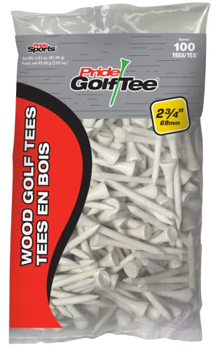 Pride Golf Tee Unisex-Erwachsene, Deluxe-Tee, 6,4 cm, 100 Stück, Golf-Tees, Weiss/opulenter Garten, Count