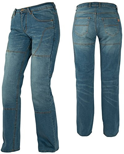 Jeans Donna Pantaloni Lady Moto Protezioni Omologate Rinforzi Aramid Blu 28