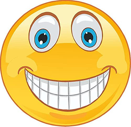Kleberio Aufkleber lustig lachend mit blauen Augen Autoaufkleber wetterfest für Helm Wohnmobil Mülltonnenaufkleber Wohnwagen Moped LKW Coole Sticker Set Car Sticker Aufkleber Auto Kinderzimmer 20x19cm