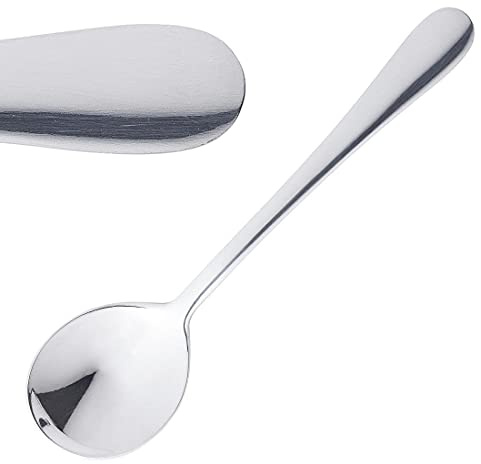 Olympia Buckingham Cutlery Soup Spoons Set (Pack of 12), High Polished Stainless Steel, Size: 175(L) mm, Dinner Party Spoons, Dishwasher Safe - Home, Kitchen, Restaurant Use, U881