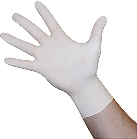 Kerbl 15342 Einmalhandschuhe Latex, ungepudert, chloriniert, Größe L, 100 Stück