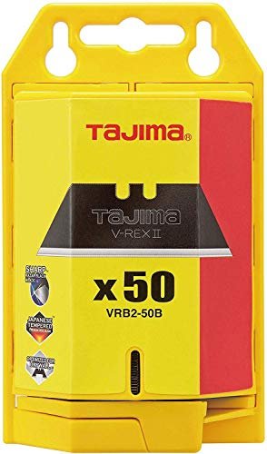 Tajima VRB2-50B V-REX II Premium Tempered Steel Utility Knife Blades, 50-Pack