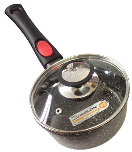 Tendance Maison Espace Cuisine Casserole 18 cm revêtement façon Pierre avec Couvercle et poignée Amovible