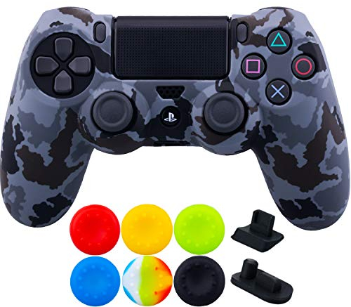9CDeer 1 Housse de Protection en Silicone pour Manette PS4/Slim/Pro Motif Camouflage Gris