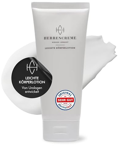 HERRENCREME Leichte Körperlotion für Männer 200 ml I Schnell einziehende Bodylotion nach Dusche I Feuchtigkeitsspendende Körperlotion trockene Haut I Männer Lotion I vegan & dermatologisch getestet