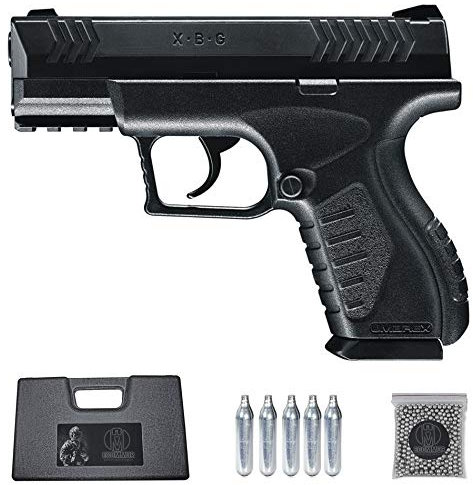 Ecommur. XBG | Pistola de perdigones (Bolas BB's de Acero) de Aire comprimido semiautomática 4,5mm + maletín + balines y CO2