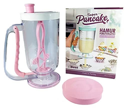 Pancake Batter Dispenser, 2 in 1 Batter Blend Mixer and Dispenser, Batters Dispensers Hand Blender Stirring Mixer Separator, Pancake Baking Cupcakes Waffle Muffin Mix Crepes Cake Maker with Measuring