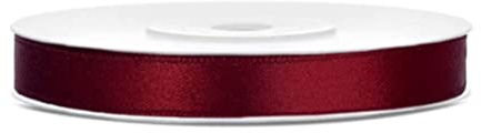 Satinband Dunkelrot 6mm x 25m – schmales Schleifenband | Bordeaux/Weinrot Geschenkband & Dekoband für feine Schleifen, Weihnachten, Hochzeit, Papeterie & Verpackung