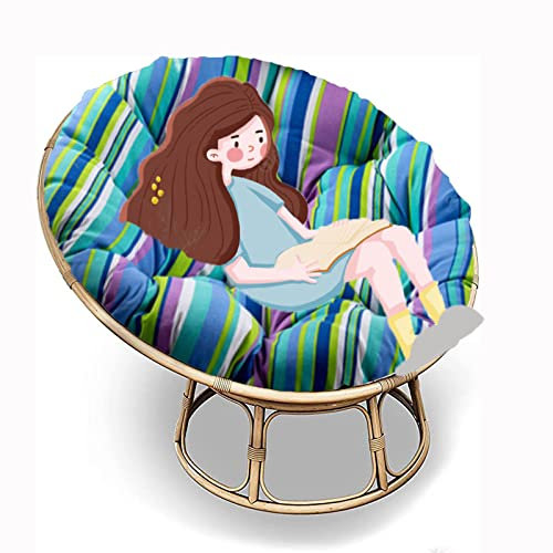 SRHWBF Papasan-Kissen Papasansessel Kissen Papasan-Sitzkissen Stuhlkissen Für Innen Balkon Draus Schaukelstuhlkissen (NUR Kissen) (F25 Ø140cm/55.1 in)