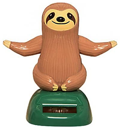 Sloth Solar Dancing Figures, Solar Powered Shaking Hand Doll Toys for Car Dashboard Decoration, Desk or Windowsill Decor (B-Beige)