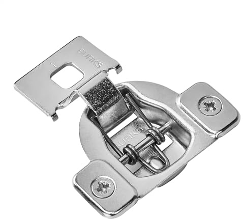 Burks Hinges 10 Pack 7/16'' Overlay Non- Soft Close Adjustable Cabinet Hinges for Kitchen Cabinet Stainless Steel Old Cabinet Small Hinge Screws Included