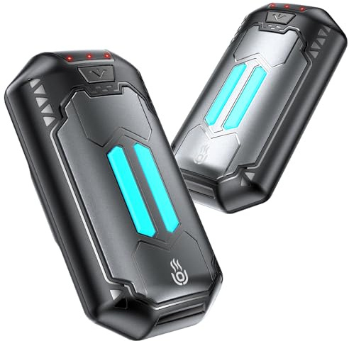 OUTJUT Handwärmer Elektrisch 6000mAh, 2 Pack Wiederaufladbar Handwärmer Tragbare Taschenwärmer 3 Heizmodi USB Geeignet für den Winter, Ideal Warmes Geschenk für Outdoor Sport Golf Camping